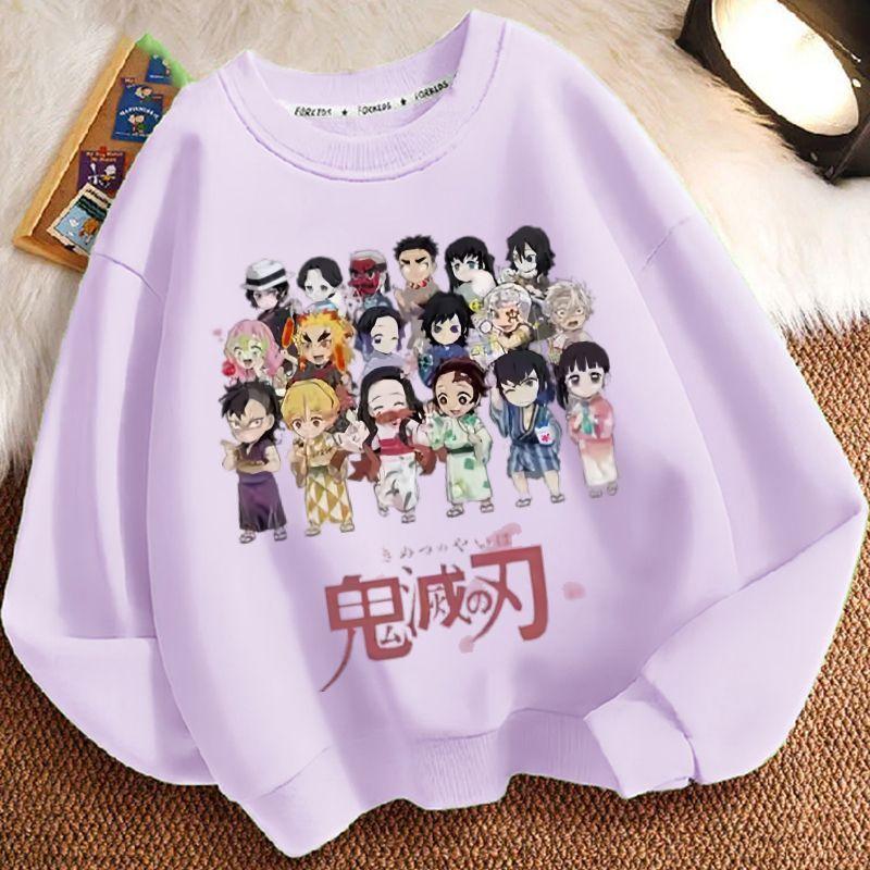 

Children s Loose Demon Slayer Hoodie, Spring and Autumn Boys and Girls Casual Jacket 120