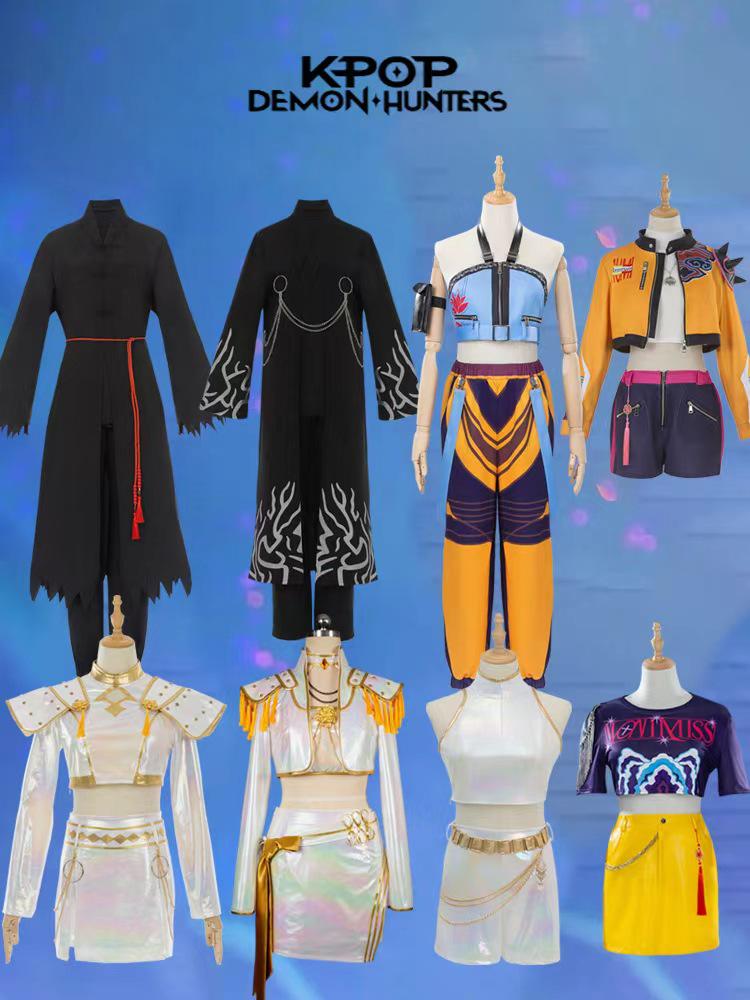 K-Pop Girl Group Demon Hunter Cosplay Costume for Lumi, Mila, Zoey Stage Performance