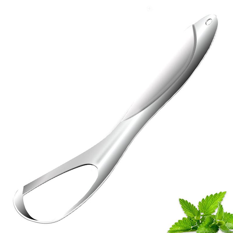 

Tongue Scraper Cleaner Brush Bad Breath Removal Cleaning Stainless Steel Coated Tongue Toothbrush Oral Hygiene Care Tools срібний