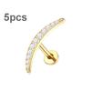 5Pcs/lot Titanium CZ Ear Stud Tragus Cartilage Earrings for Women Labret Lip Lobe Ring Helix Daith Piercing Body Jewelry