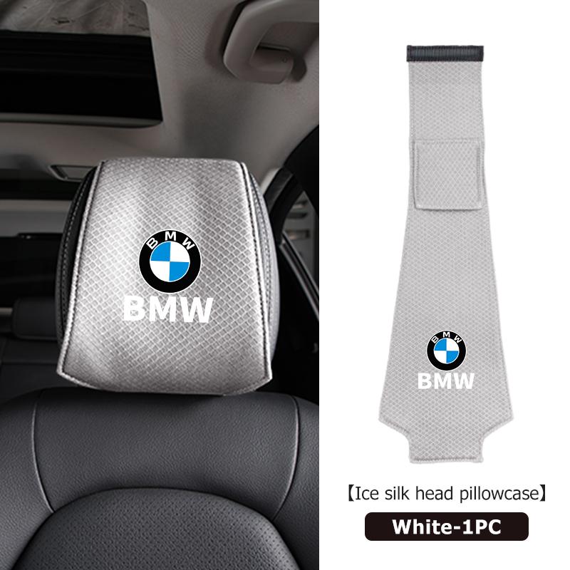 

Car Ice Silk Headrest Cover Neck Storage Pillowcase Accessories For BMW E87 E70 E91 E30 G20 E92 E93 E60 E46 E90 G30 E53 X1