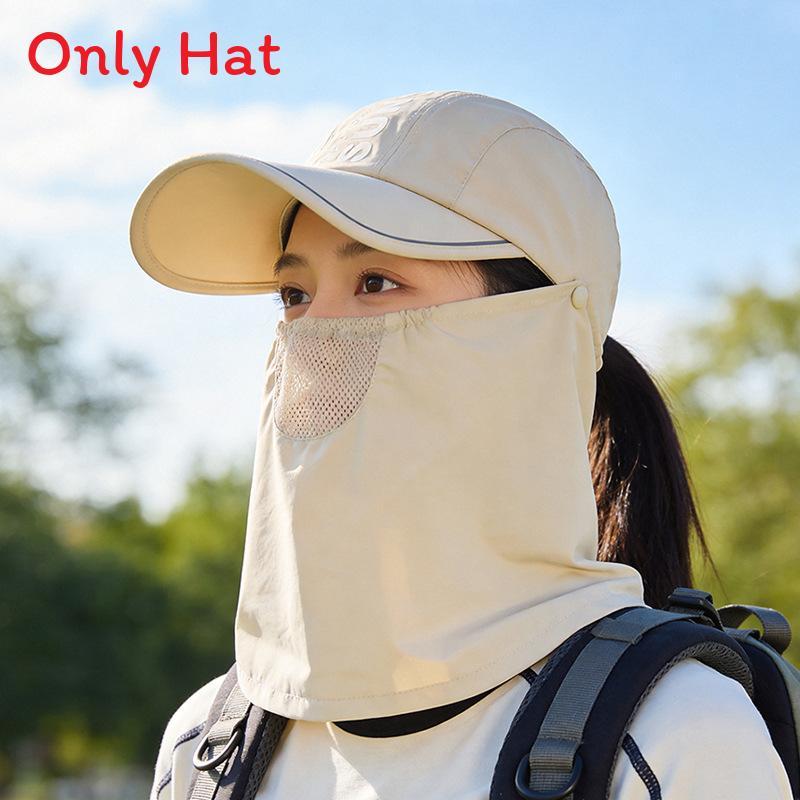 Polyester Baseball Cap With Removable Face Mask For Outdoor Sun Protection And Sports Activities