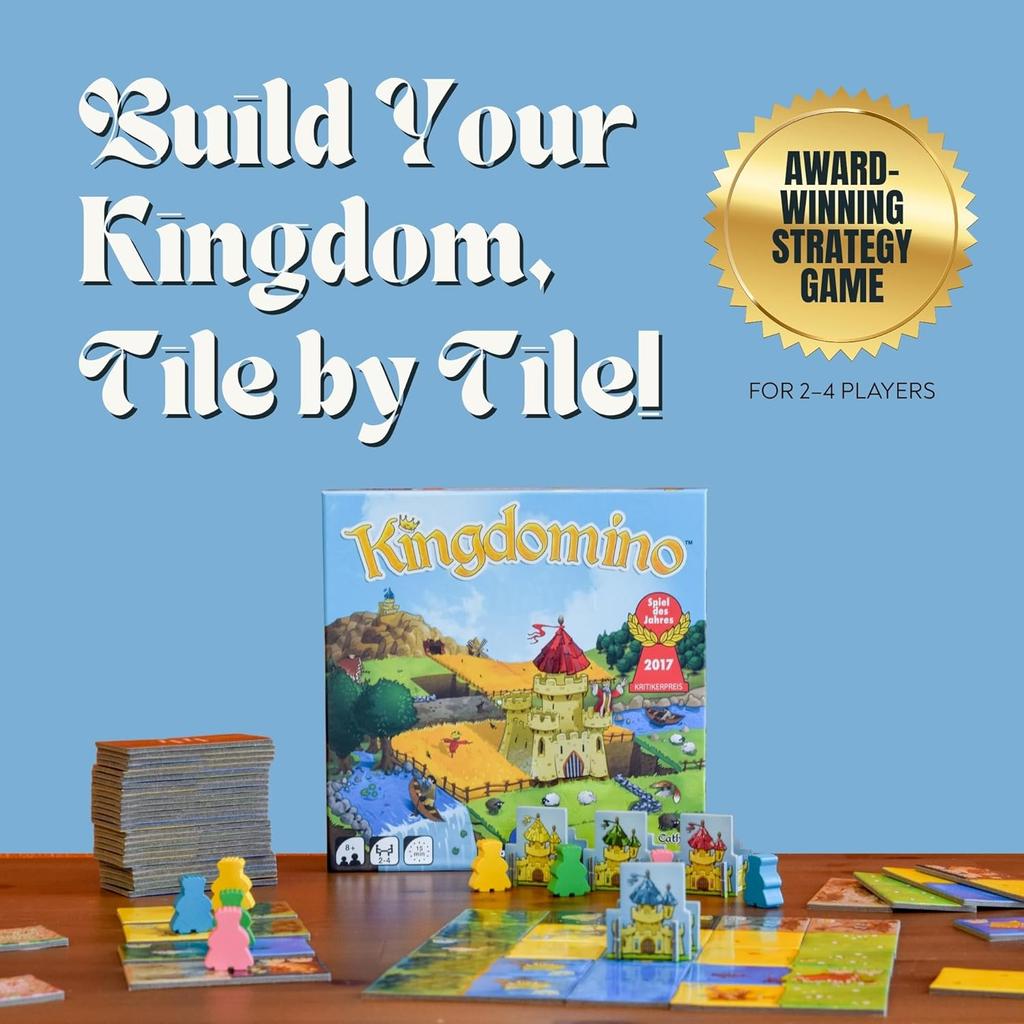 Kingdomino Gioco da Tavolo Strategico per Famiglie Vincitore di Premi 2-4 Giocatori Carte
