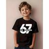 67 Meme Sxi Seven Cool Print Summer Boy Girls Cotton Short Sleeve Tshirt Fashion Kids Clothes Tee Streetwear Childrens Tshirts