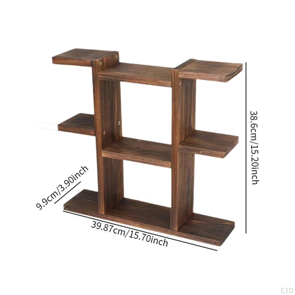 Wielopoziomowy Drewniany Stojak na Kwiaty do Eksponowania Roślin na Podłodze