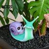 Dark Fantasy Room Decor Halloween Skull Snail Statue, Gothic Home Decor, Creative Resin Crafts Artistic Garden Statues Ornaments for Outdoor
