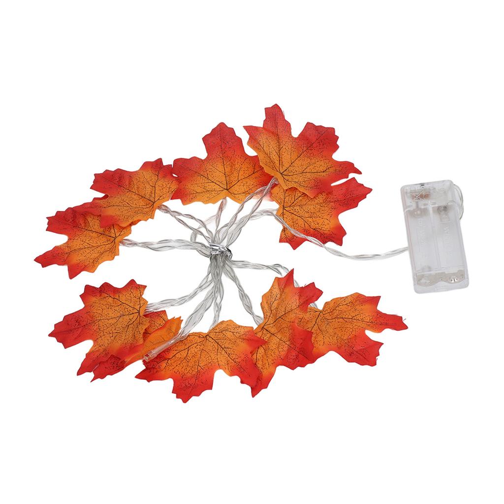 Maple Leaves String Lights with 10 LED Bulbs Battery Operated Fall Garland Lights for Halloween Thanksgiving
