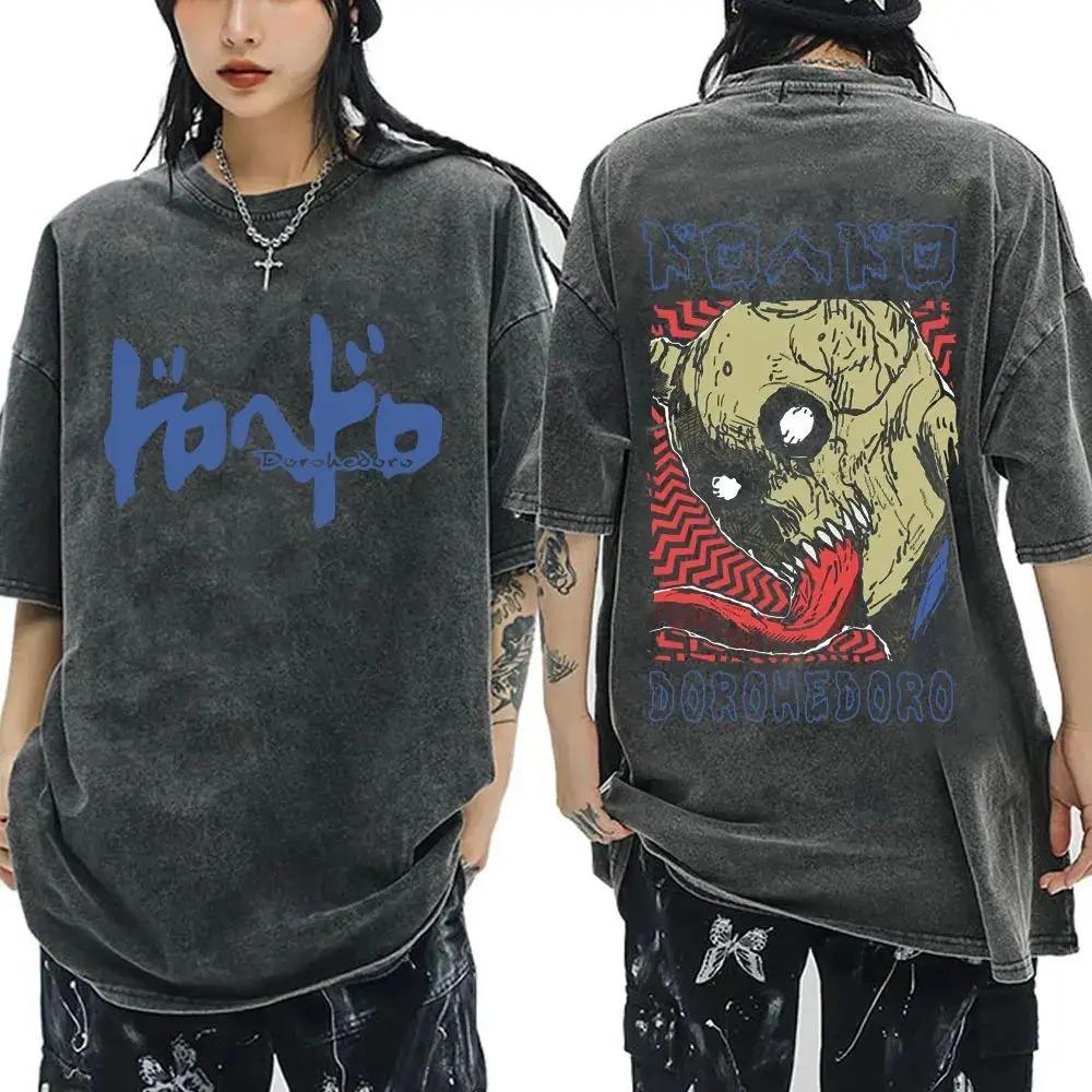 New Arrival Mens Clothes Tee Shirt Homme Graphic T-Shirts Men Tshirt Japanese Anime Dorohedoro Kaiman Vintage Washed