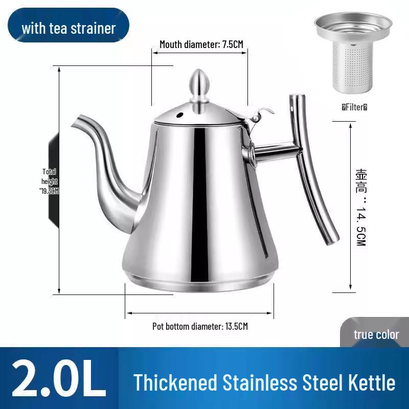 Stainless Steel Kashi Teapot & Coffee Pot with Filter, Cold Water Kettle for Induction Cooker, Light Luxury Design
