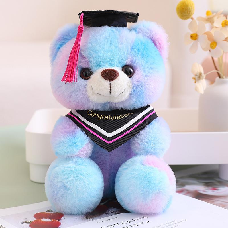 Nice 16 Styles Kawaii Dr. Bear Plush Toys Stuffed Soft Colorful Teddy Animal Dolls Graduation Birthday Gifts For Students Girls
