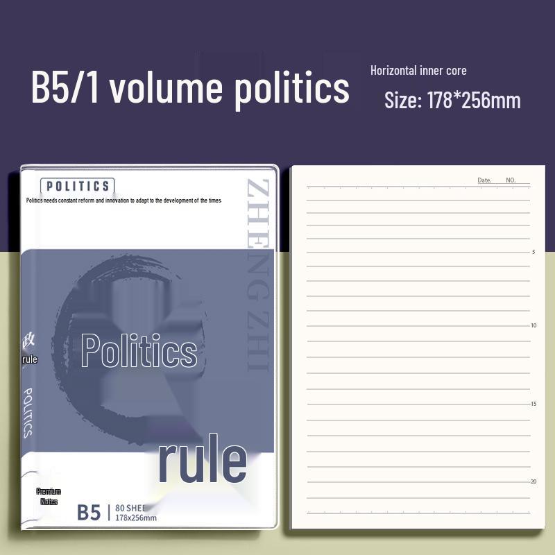 B5 Thickened Subject Notebooks for Middle School: Chinese, English, Physics, Math - Complete Set