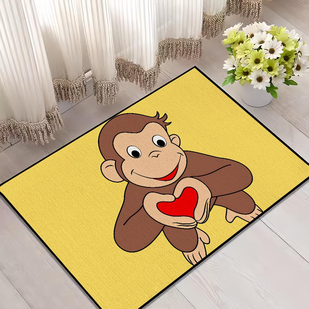 

cartoon funny art monkey C-Curious G-George small carpet Rug Home Decor Bedroom Mat Hallway Balcony Entrance Doormat Decoration SJR40x60CM