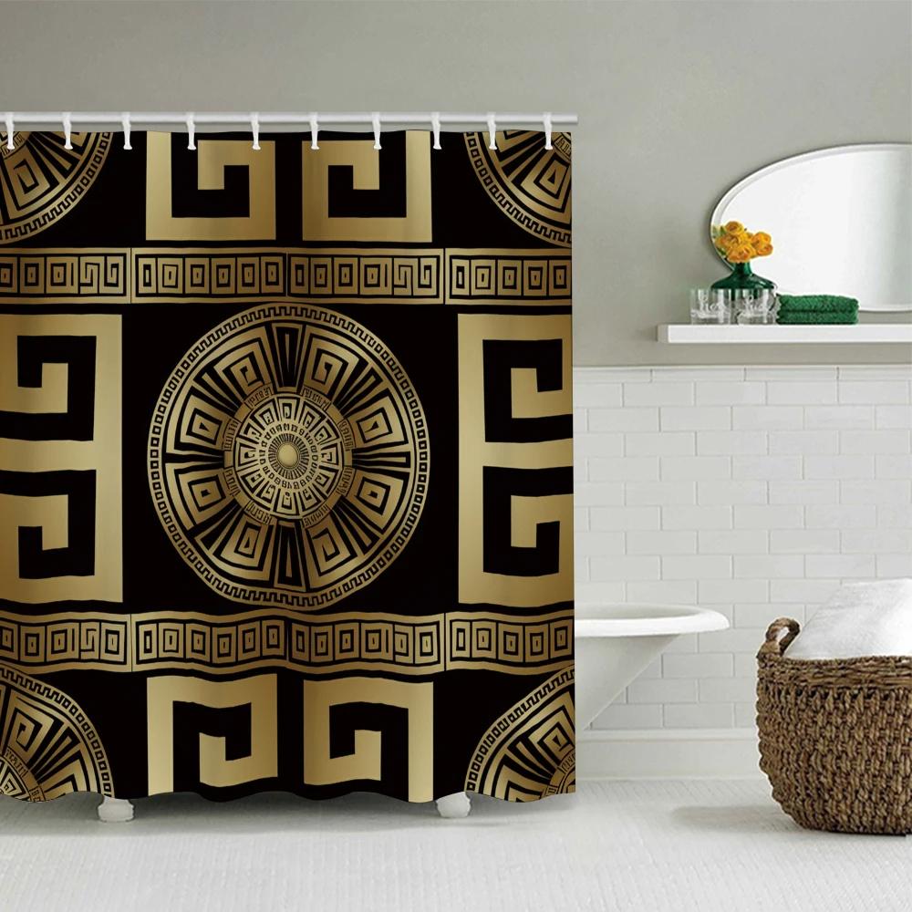

4pc Greekmeanchback showercurtain,two-dimensional flat printingBathroom partition curtains, home decoration, modern home Windows A