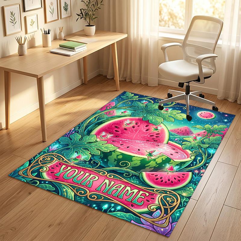 Fantasy Magic Theme Crystal Velvet Rug Personalized Custom Name Text Soft Floor Mat Home Decor