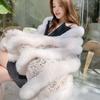 Autumn and Winter Environmentally Friendly Fox Hair Lace Shawl Medium and Long Socialite Little Lady Fur Coat Women's