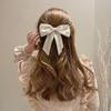 Party Women Fashion Pearl Chain Spring Clip Hair Accessories Bow Hair Clip Side Clip