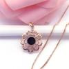 Purple Gold Shiny Hollowed-Out Flower Pendant, Simple High-End Temperament, Colored Gold-Plated Rose Gold Necklace.