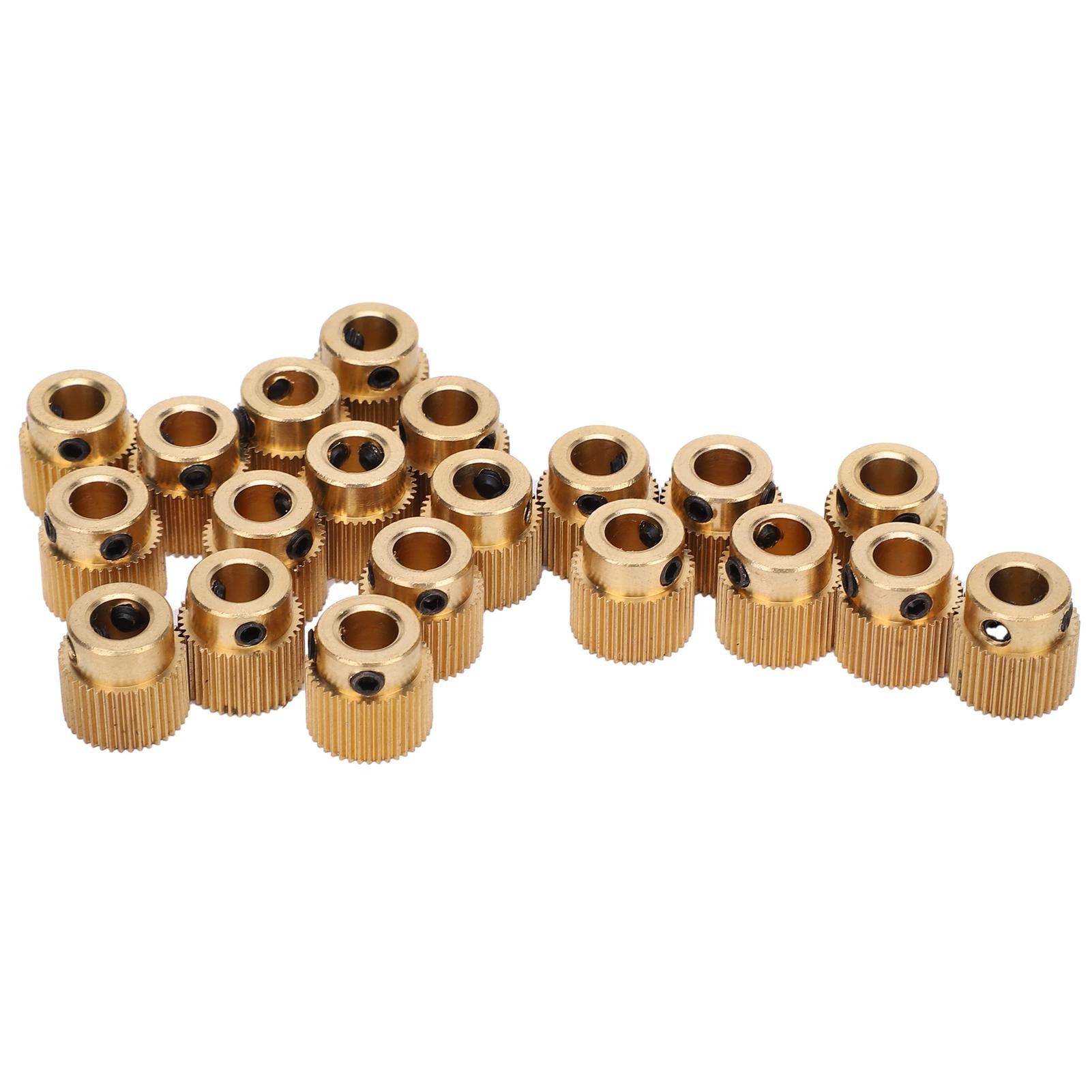 

20Pcs 40 Teeth Drive Gear Brass Yellow 3D Printer Replacement Accessories 11mm x 11mm