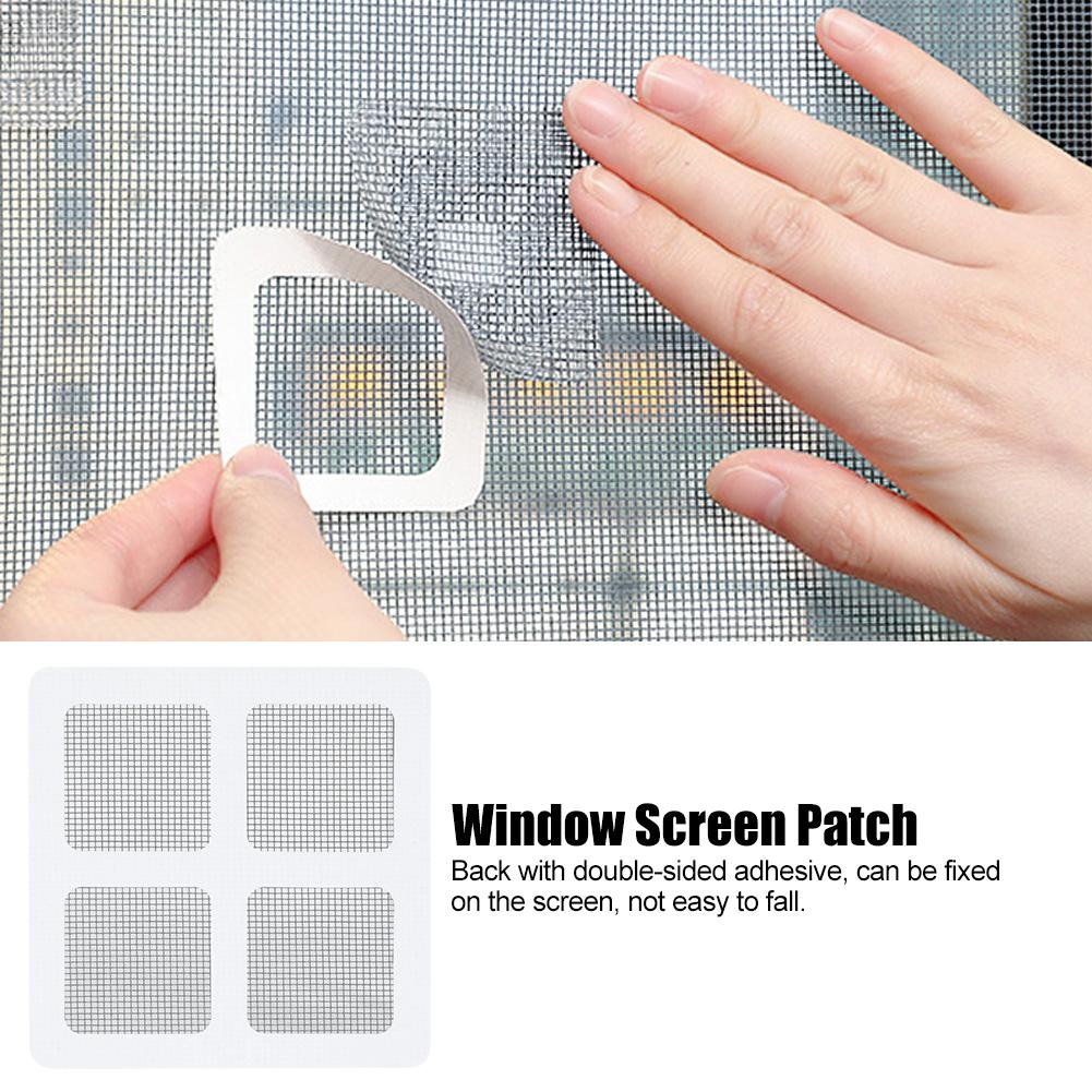 12Pcs Household Anti Mosquito Strong Adhesive Door Window Screen Repairing Patch Stickers 10x10cm