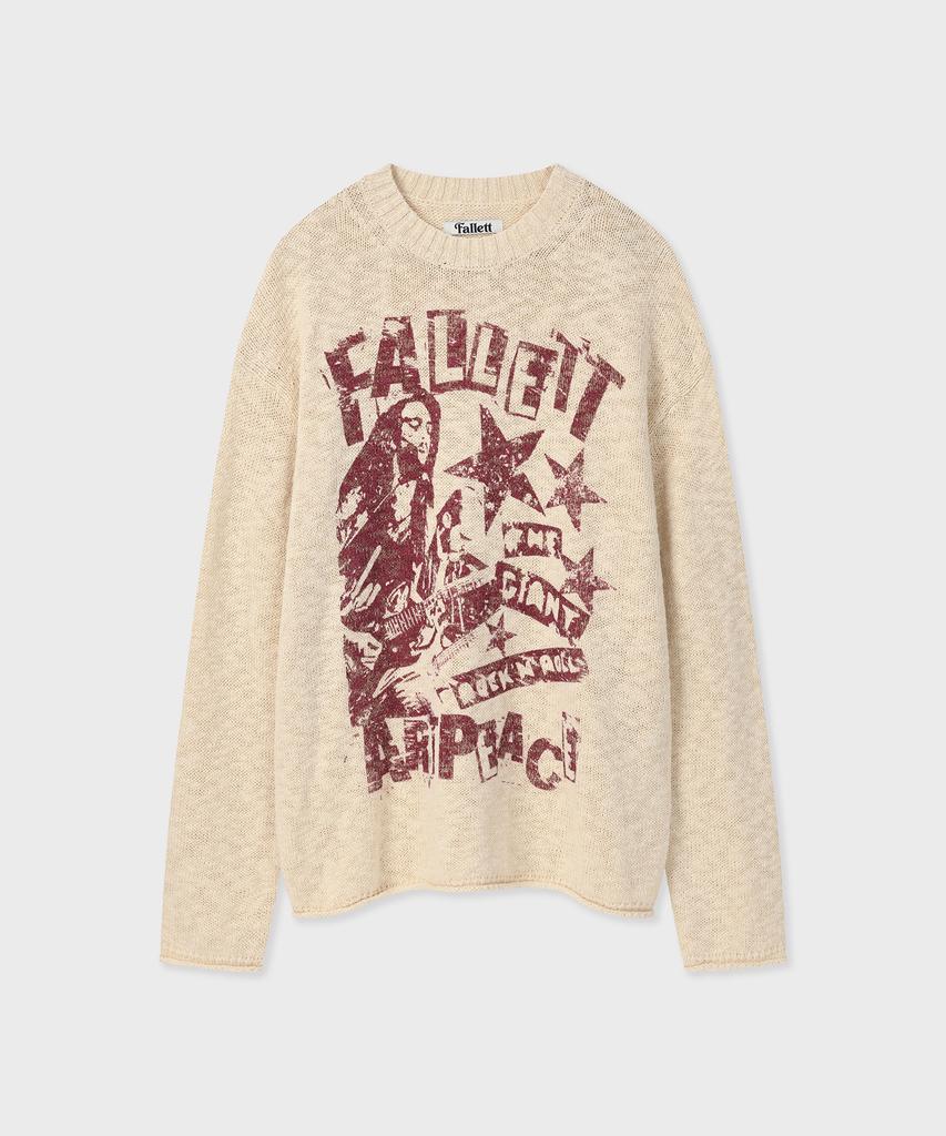 FALLETT Rock Band Knit Ivory