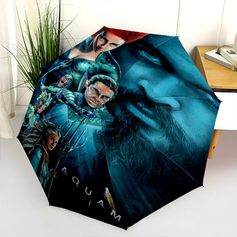 Aquaman Ocean Kingdom Saga Folding Umbrella Umbrella Suitable For All Seasons Travel Umbrella Outdoor Travel