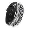 Pack of 4 Elastic Leather Armbands Punk Rock Style Adjustable Wristband for Various Wrist Sizes Nightclubs Cosplay