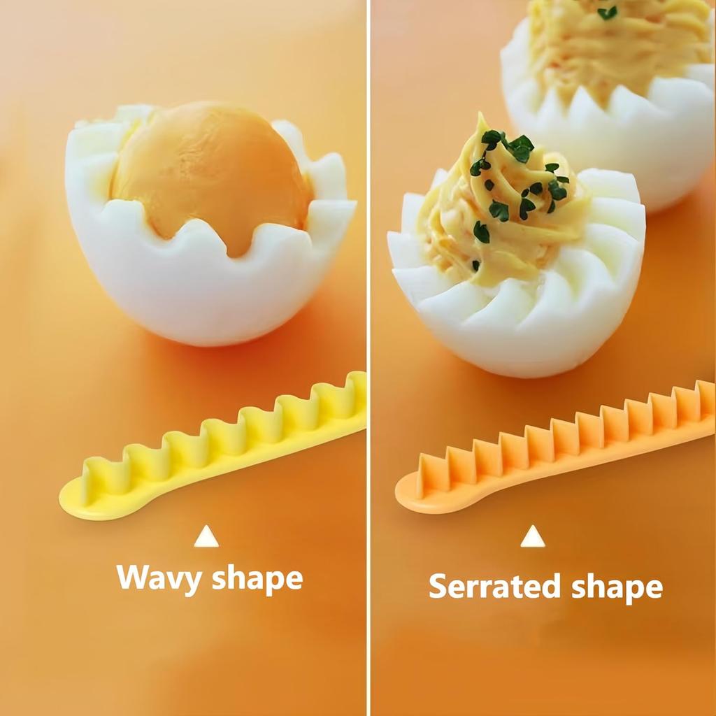 2-Pack Plastic Egg Slicers – Food-Grade Hard Boiled Egg Cutter for Uniform Slices, Easy-Clean Kitchen Tool