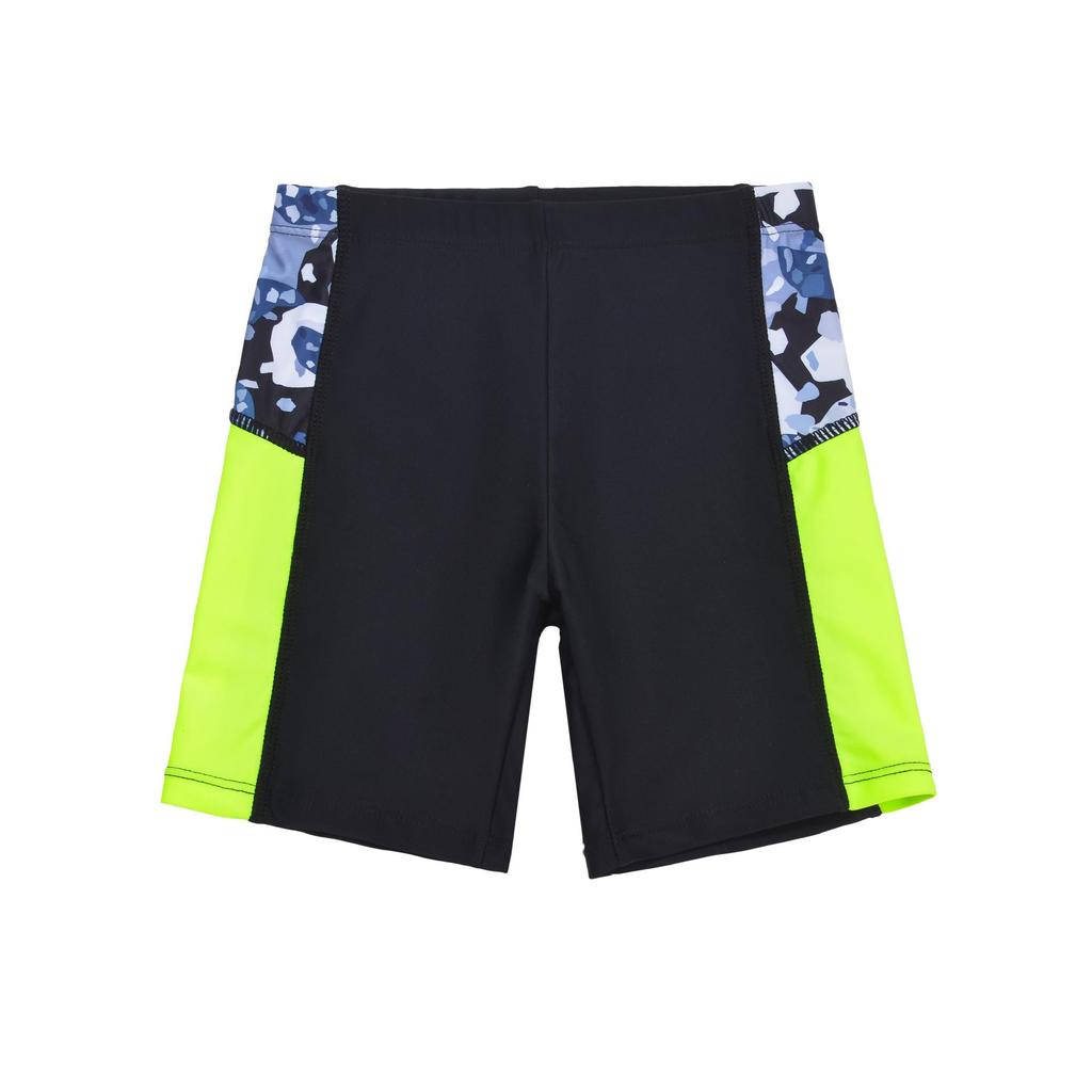 Boys' Long-Sleeve Quick-Dry Sunscreen Swimsuit with Fluorescent Shorts