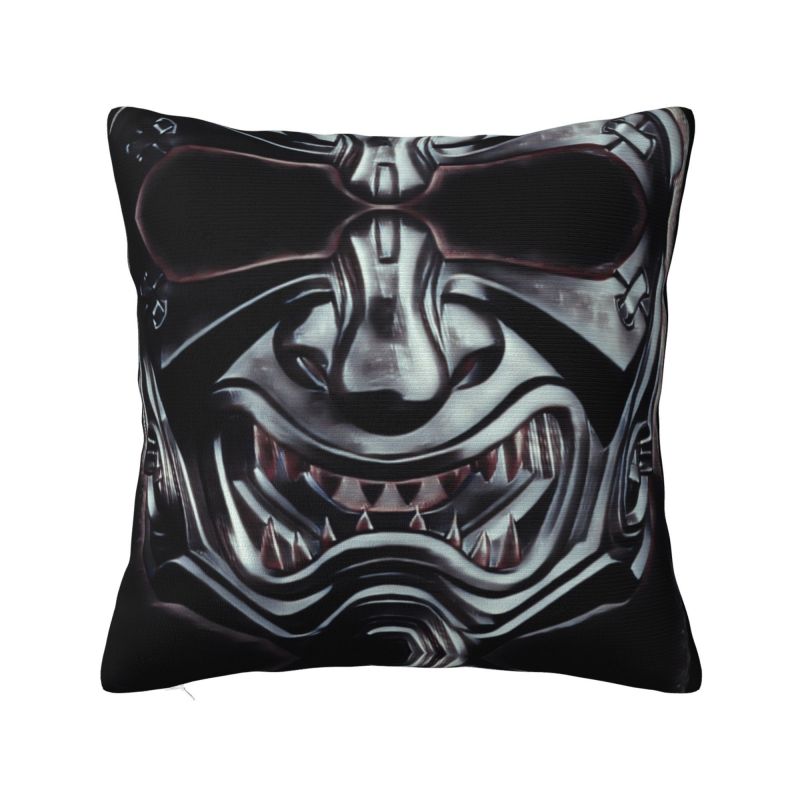 Luxury Fashion Samurai Warrior Oni Cushion Cover for Sofa Polyester Japanese Anime Armor Demon Pillow Case Decoration