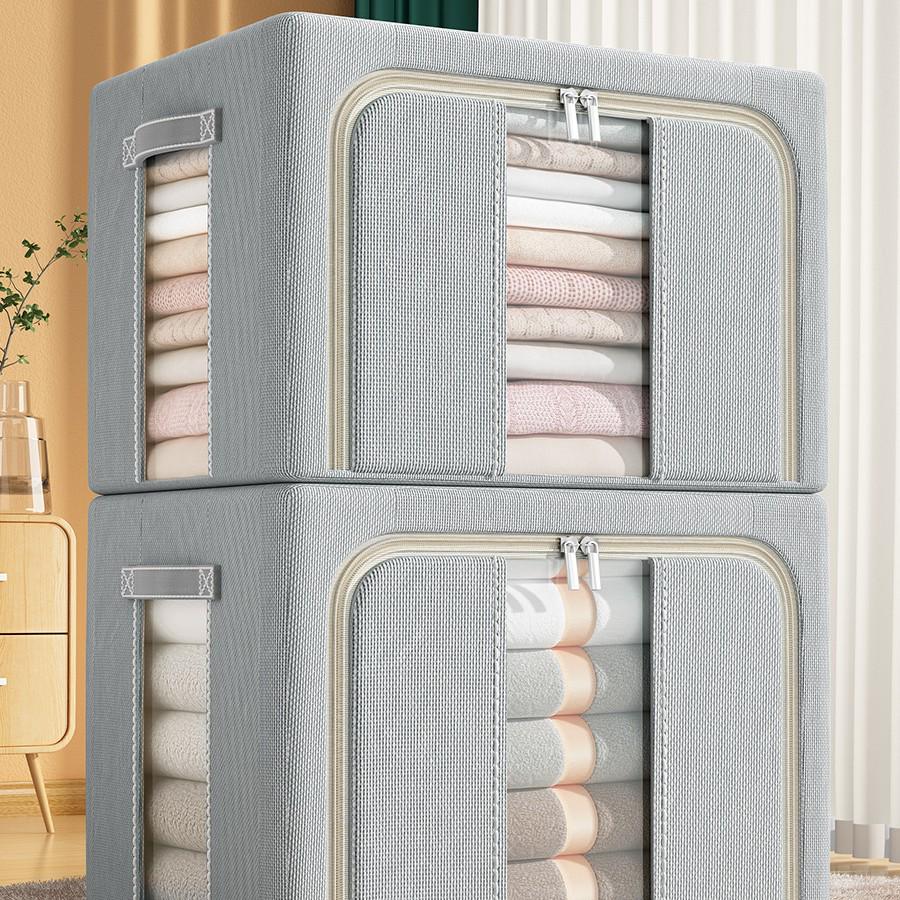 Waterproof Folding Oxford Cloth Storage Box with Steel Frame for Clothes, Quilts, and More