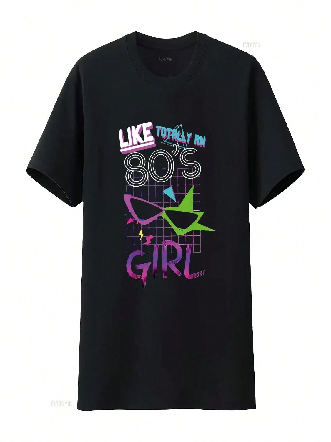 Wounisexs Vintage 80S Girl Retro Fashion Throwback Culture Party Lover T Shirt Black Medium Vintage Washed Slightly S разноцветный