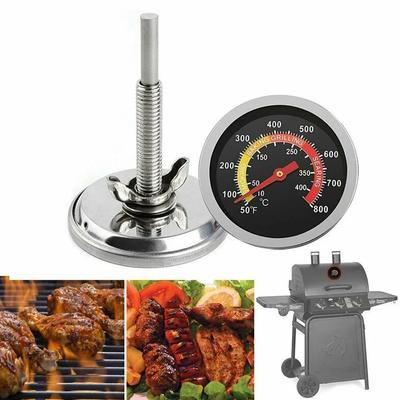 Paslanmaz Çelik Barbekü Termometresi Fırın Sıcaklık Göstergesi 10~400℃ BBQ Fümeleyici Izgara Ev Mutfağı Yemek Et Sıcaklık Göstergesi