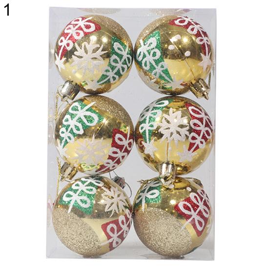 6 Stück langlebige, glitzernde, attraktive Weihnachtskugeln, Anhänger, Urlaubsgeschenk, Kugeln, Ornamente, Partyzubehör