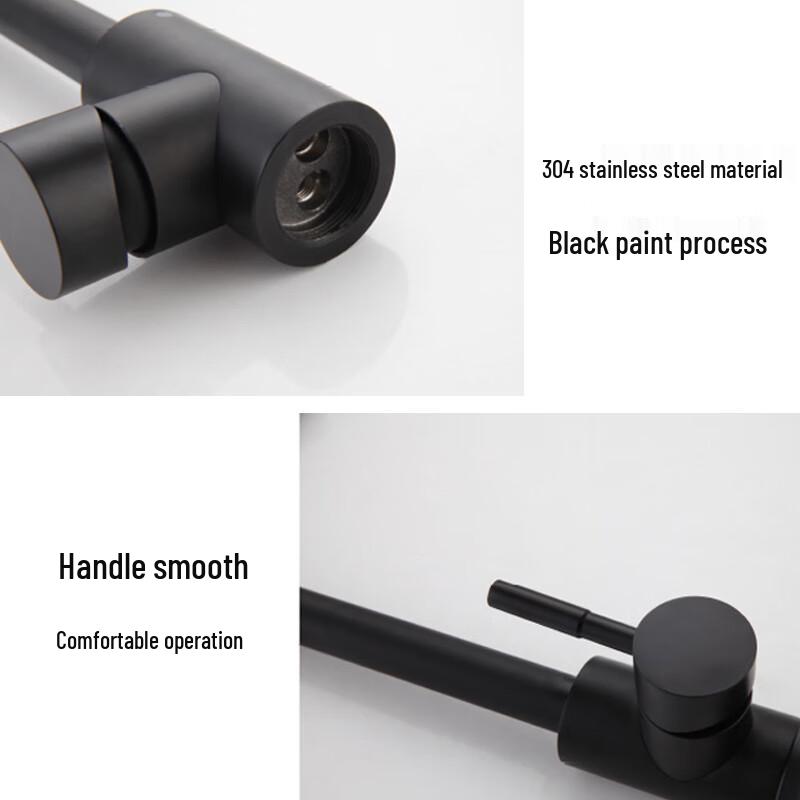 Black Stainless Steel Hot & Cold Basin Faucet