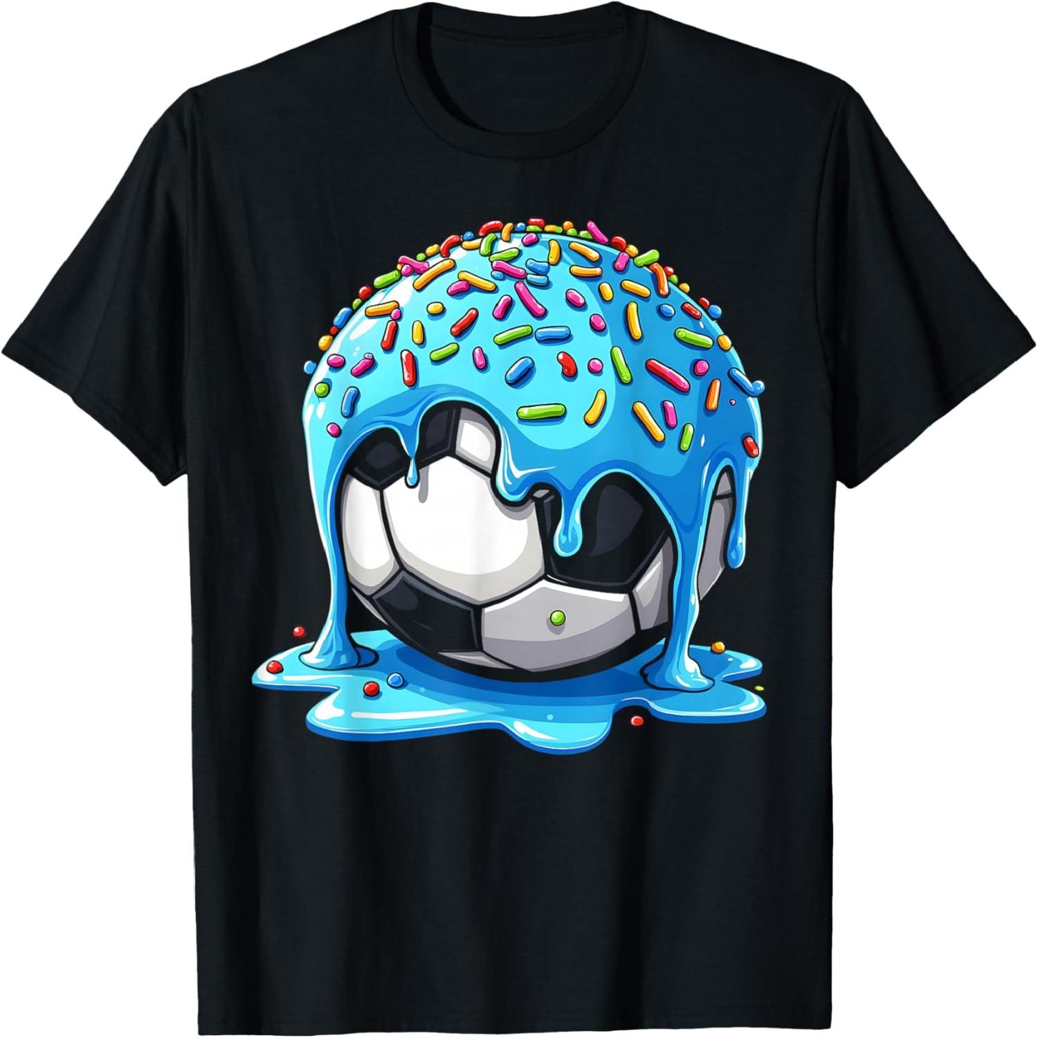 Soccer Drip Boys Girls Ice Cream Drip with Sprinkles Summer T-Shirt S