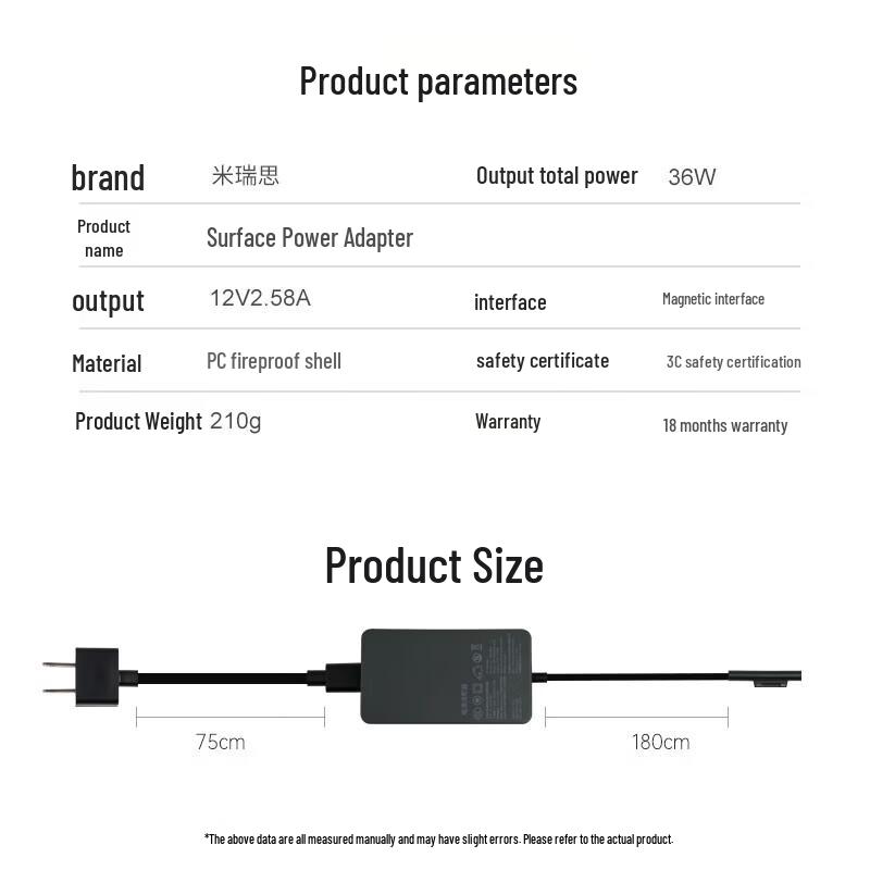 MRYC 36W Microsoft Surface Charger with USB Port