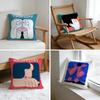 Cushion Cover Washed Linen Soft Breathable Decorative Case Home Pillow Cover People Living In a Frame Creative and Interesting