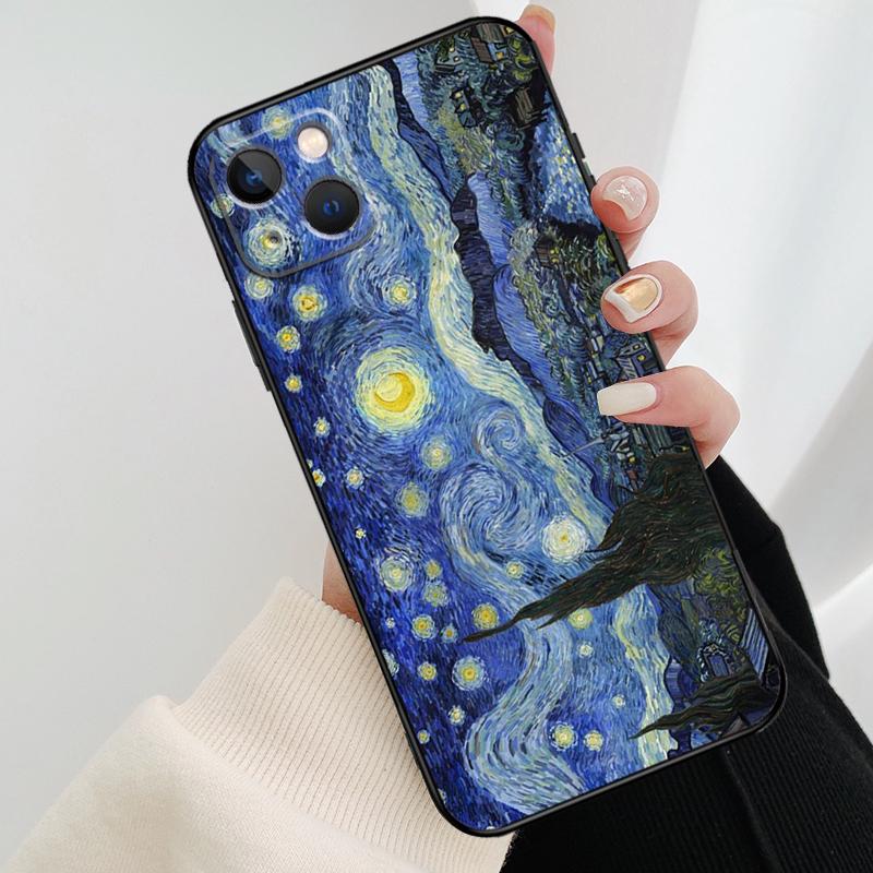 Van Gogh Starry Sky Case For iPhone 12 11 13 14 15 16 Pro Max Mini Cover For iPhone XR X XS Max Plus Phone Case