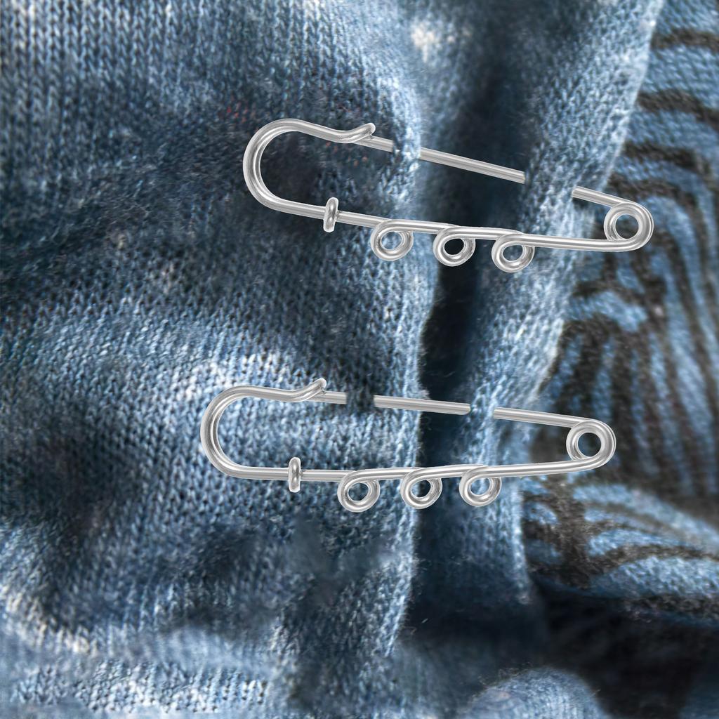 50Pcs Decorative Safety Pins with Holes DIY Jewelry Brooch Pins for Handicrafts Sweaters Skirts Coats Scarves Fixing