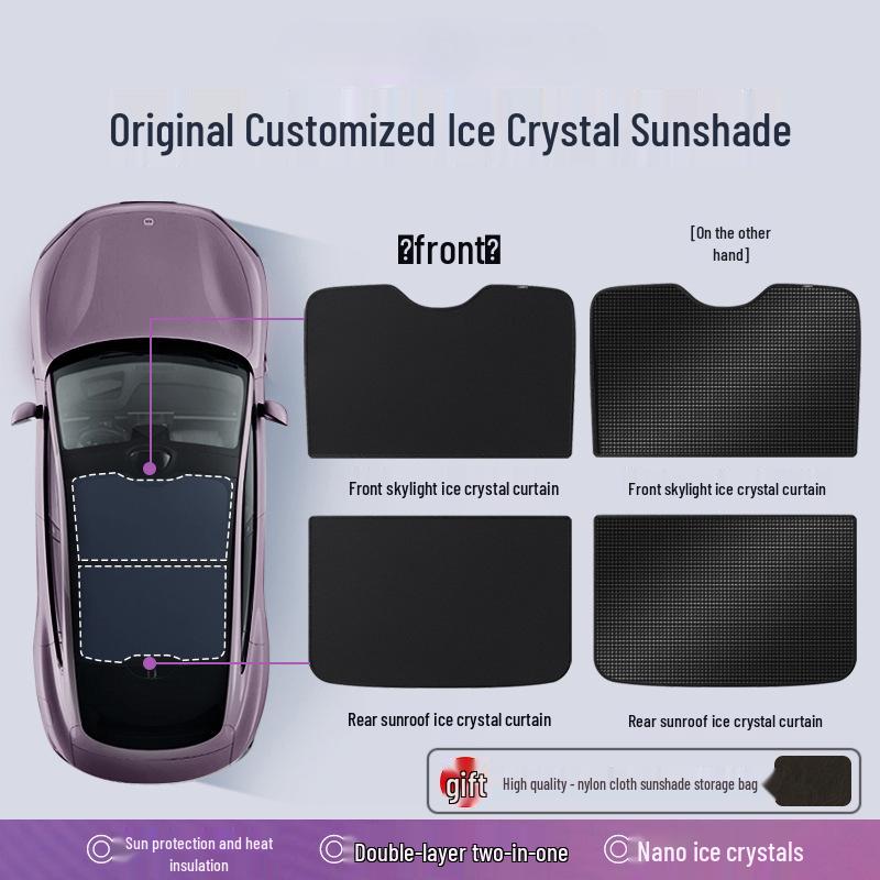 Xiaomi SU7 Sunroof Sun Visor: Sunshade, Heat Insulation, Blackout Curtain for Car Roof.