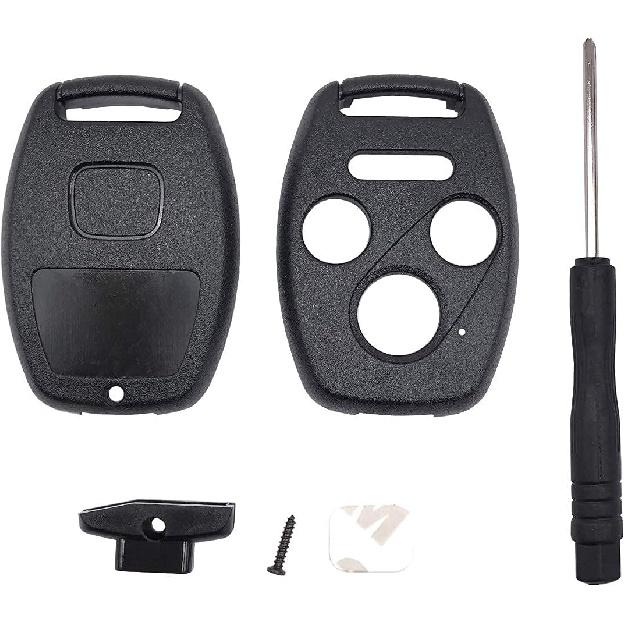 3+1 Buttons Replacement Key Fob Cover Case fit for Honda 2003-2012 Accord 2006-2013 Civic EX 2009-2015 Pilot 2005-2006 CR-V Ridgeline Odyssey Keyless