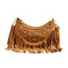 Bag Autumn and Winter Advanced Sense Retro Armpit Bag Women's New Imitation Suede Small Square Bag Fringed Shoulder Messenger Bag