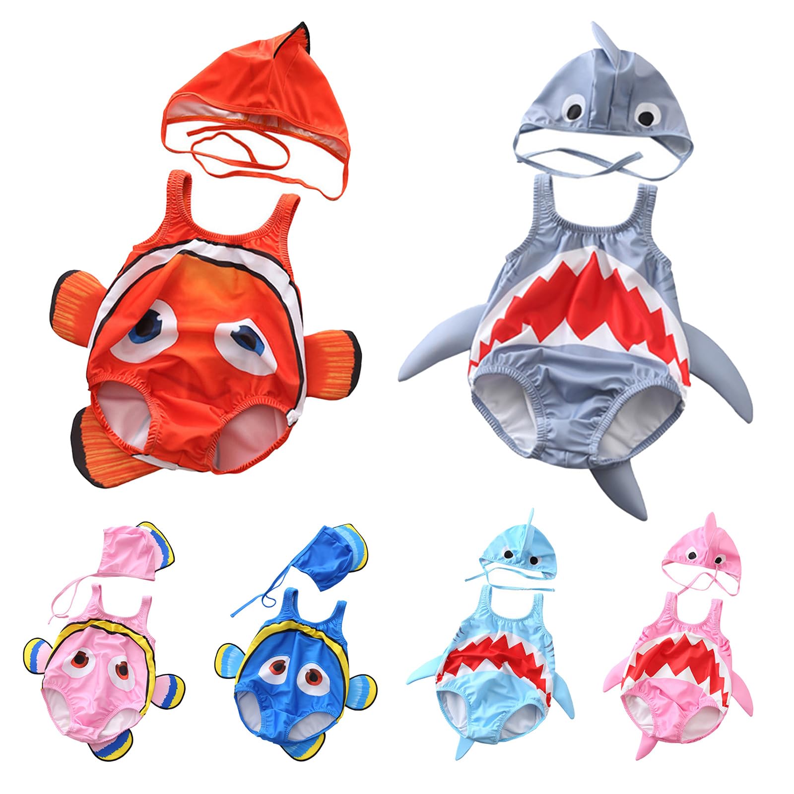 

IOZO Baby Swimsuit with Fish and Shark Cute Set for Boys and Includes Baby Romper Perfect for Hot and Summer Fish Perfect for Ages and 4 Type 1