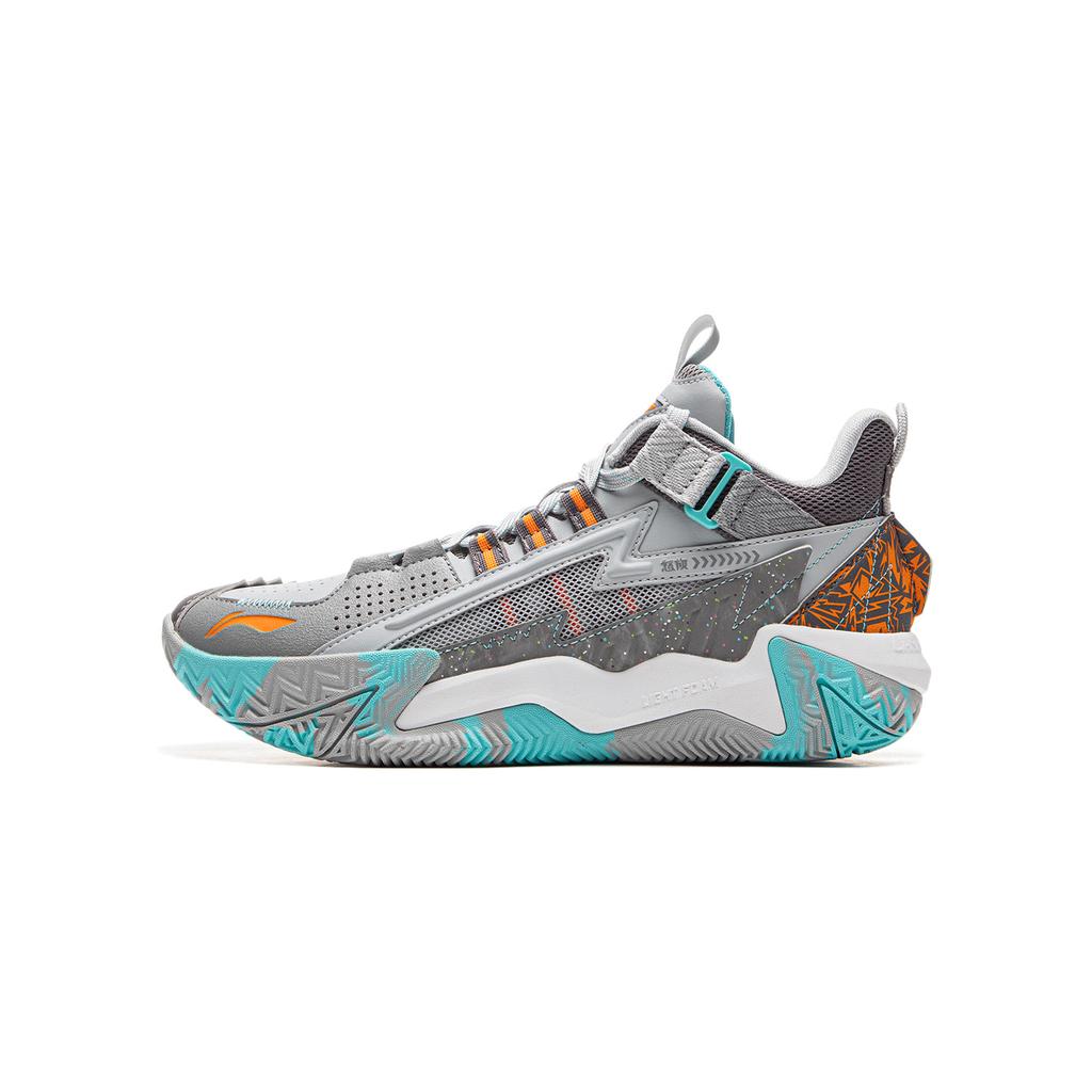 Li Ning Kids Comfortable Non-Slip Wear-Resistant Rebound Low-Top Basketball Shoes Misty Gray Kids Sneaker YKBU082-7