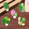 Lustige große Blatt Topfpflanze Emaille Broschen Niedliche Grüne Pflanze Goldene Revers Pins Geschenk Für Garten Frauen Mädchen Abzeichen