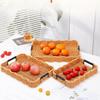 Retro-Stil Weiden-Serviertablett Handgeflochtenes Kunststoff-Rattan-Aufbewahrungstablett Küchenaufbewahrung