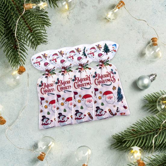 

Yousheng 100Pcs Christmas Candy Bag Durable Xmas Cookie Packing Bags Cartoon Gift Bags for Festive Party Favor