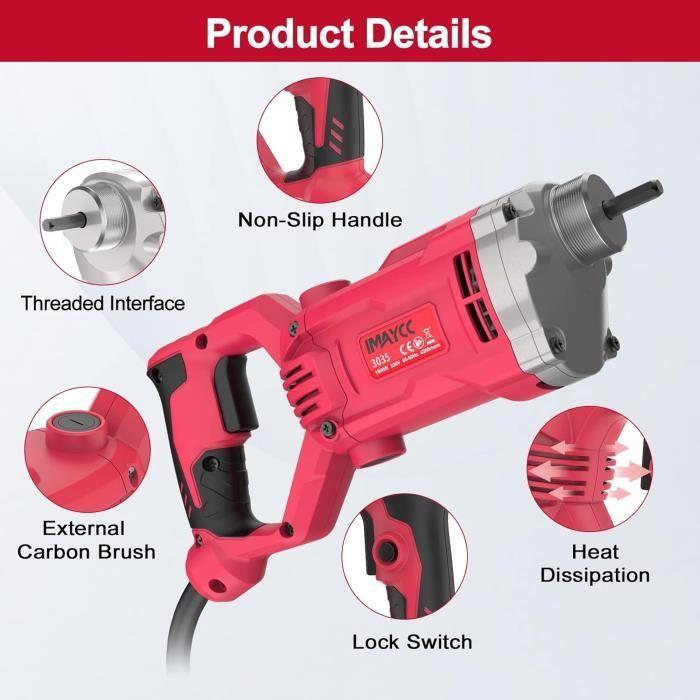 IMAYCC Vibrateur en Béton 1500W Puissant Vibreur avec Tige Vibrante 2M