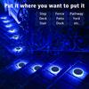 Hot Outdoor IP68 Solar Powered Blue Deck Lights 4 Pack Ground Pathway Driveway Garden Lamp Led Step Lights Landscape LiFePO4