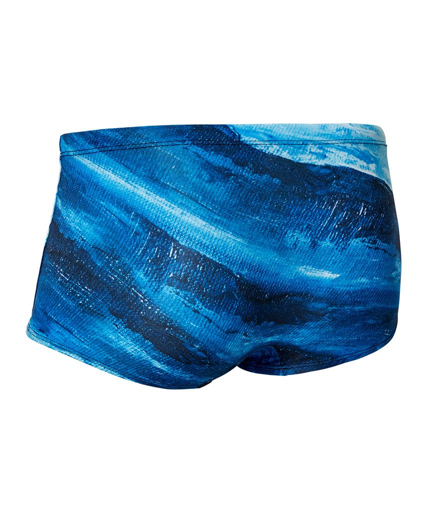 Laelliseupocheu [Osmr673 Blu] Blue Wave Firm Short Square Men'S Swimsuit Blue